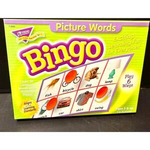 Picture Words Bingo Game reading vocabulary skills